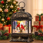 Christmas Snow Globe Lighted Cardinal Scene, Musical Snow Water Lantern Swirling Glittering Holiday Decoration and Gift for Family Children or Friends by MXwcy