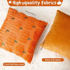 Tingjoo 4 Pcs Fall Pumpkin Pillow Covers 18x18'' Soft Plush Cushion Case - Image 2