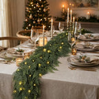 9FT Cedar Christmas Garland with Lights Realistic Prelit Pine Garland Decor - Image 7