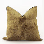 Velvet Cutting Jacquard Throw Pillow Covers Black Camel 24" x 24" Set of 1 by Hvatixos