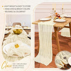 30 Pack Cheesecloth Table Runner 10FT Beige Table Runner Boho Gauze Cheese Cloth Table Runners Long Rustic Sheer Table Decorations for Wedding Party Baby Bridal Shower Birthday Holiday Home - Image 5