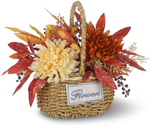 Oairse Fall Centerpieces for Tables Small Fall Floral Arrangement in Vase by Oairse