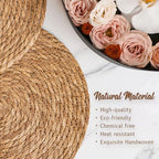 BAVIFY 12" Round Woven Placemats Set of 10, Plate Chargers for Dining Table - Image 4