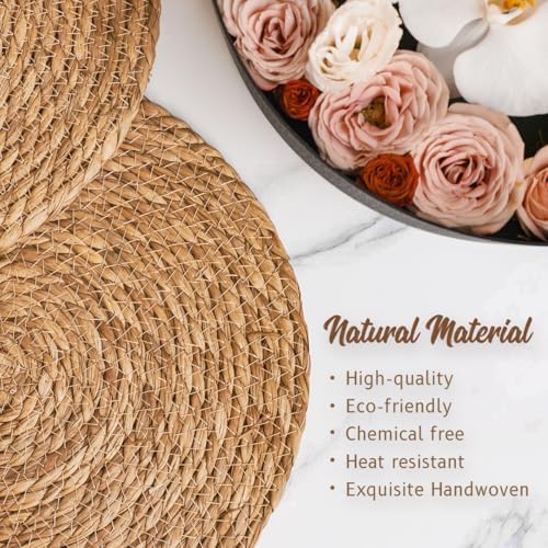BAVIFY 12" Round Woven Placemats Set of 10, Plate Chargers for Dining Table - Image 4