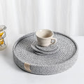 9-Piece Cotton Rope Placemats, Coasters & Holder, Heather Gray by ArtPineconeHome