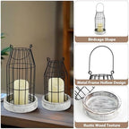 Farmhouse Lantern Decor Rustic Home Decor Lanterns with Flameless Candles - Image 5