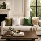 MIULEE Decorative Beige Velvet Euro Sham Throw Pillow Covers 26x26 Inch - Image 4
