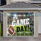 Football Themed Garage Door Cover Banner Decorations, Football Field Outdoor Single Car Garage Door Murals Buddy Decorations 8 X 7 Ft by DYNH