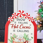 Glitzhome 24”H Christmas Wood Easel Porch Decor, Decorative A-Frame Freestanding Porch Sign Peppermint Warm Hot Cocoa Slide in Welcome Sign Farmhouse Hanging Decoration - Image 5