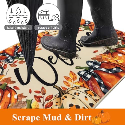 Ileading Fall Door Mat 32"x48", Non Slip Welcome Doormats for Front Door - Image 6