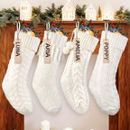 4Pack 18 Inches Christmas Knitted Hanging Stockings,Xmas White Large Farmhouse Rustic Neutral Cable Knit Personal Stockings Decorations for Christmas Tree Fireplace Family Holiday Party Decor by Unknown