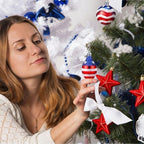 60 Pcs 4th of July Hanging Decoration Patriotic Hanging Ornaments Ball for Tree Red White Blue Stars Ball Ornaments America Flag Tree Decor Pendant for 250th Anniversary Independence Veteran Day Party - Image 5