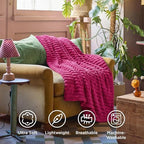 Bedsure Soft Twin Blanket for Bed Decor Gifts Hot Pink 60"x80" - Image 5