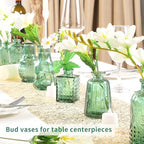Glass Bud Vases in Bulk Set of 30 Pcs,Small Glass Vases for Flowers as Wedding Centerpieces for Tables,Clear Flower Vases Suitble for Wedding Decorations,Home Decor (Dark Green, 30 pcs) - Image 3