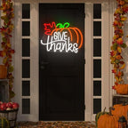 Thanksgiving Neon Sign Give Thanks Neon Signs Give Thanks Pumpkin Decorations Thanksgiving Day Neon Sign for Wall Decor Neon Light Up Sign for Door Wall Art Window Home Party - Image 2