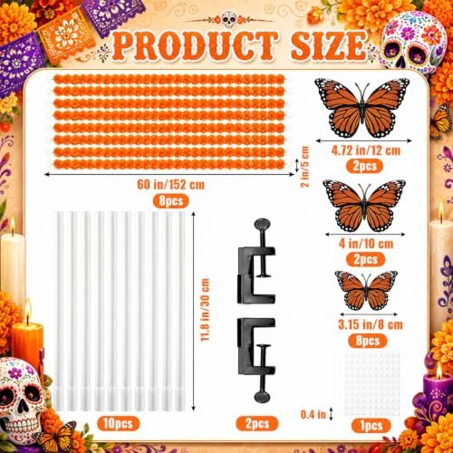 Marigold Table Arch Kit for Day of the Dead Decor with Adjustable PVC Arch - Image 2