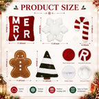 Geelin 5 Pcs Christmas Throw Pillows Gingerbread Xmas Tree Snowflake Candy - Image 3