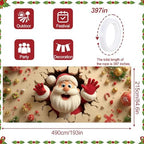 Santa Breaking Out Garage Door Banner 16x7 Ft - Interactive Frame Design for Double Car Garage Outdoor Indoor Holiday Decor - Image 4