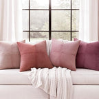 MIULEE Aesthetic Pink Throw Pillow Covers 18x18 Inch Set of 4 Spring Decorative Coquette Cushion Cases Cute Gradient Pillow Cases Corduroy Home Decor for Couch Sofa Living Room Bed Valentine Decor - Image 2