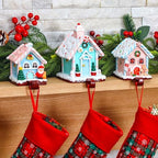 Riceshoot 3 Pcs Christmas Gingerbread House Stocking Holders,Candy - Image 2