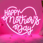 Retisee Large Happy Mother's Day Neon Signs Heart Light Up Happy Diwali Signs Wall Decor for Home Bedroom Living Room Mom's Birthday Gifts(Happy Mother's Day) by Retisee