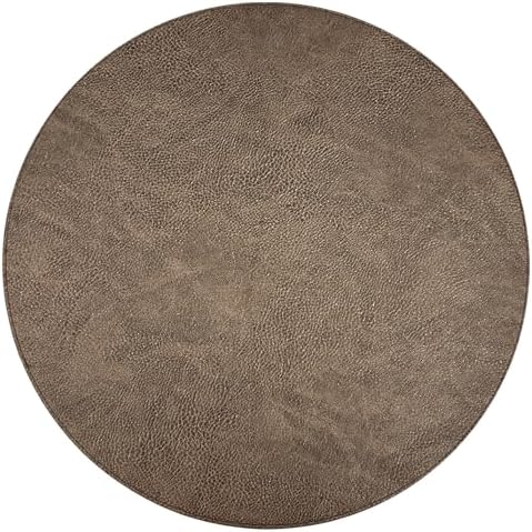 Placemats Set of 6 – Round 15” Faux Leather Table Mats for Dining, Heat Resistant & Non-Slip Washable Table, Indoor, Outdoor, Dining Table Set for 6, Modern Kitchen & Holiday Use, Bronze - Image 4
