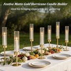 Gold Candlestick Holders Set of 6 Gold Taper Candle Holders for Candlesticks Hurricane Glass Candle Holder Bulk Tall Candle Stick Holder Decor for Fireplace Mantel Thanksgiving Christmas Wedding Table - Image 3