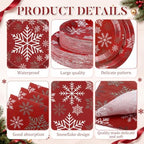 Pickmesh 250 Pcs Christmas Snowflake Dinnerware Set Disposable Tableware - Image 3