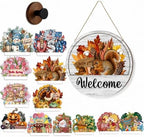 16Pcs Interchangeable Welcome Sign for Front Door, Magnetic Seasonal Decor (12pcs) by Flaviau