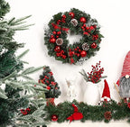 Garvee 18 in Prelit Christmas Wreath for Front Door, Battery Operated - Image 3