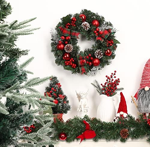 Garvee 18 in Prelit Christmas Wreath for Front Door, Battery Operated - Image 3