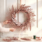 66 Pcs Christmas Glitter Picks and Sprays, Rose Gold - Image 2