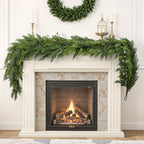 Alupssuc 9FT Christmas Garland, Cedar Garland -Real Touch Artificial Greenery Cypress Pine Garland for Mantle Table Railing Fireplace Indoor & Outdoor Christmas Decoration - Image 2