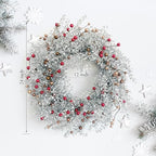 Winter Front Door Wreath 24 Inch Metallic Silver Boxwood - Image 2