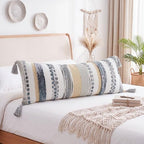 PANOD Boho Long Lumbar Throw Pillow Cover 14 x 36 Grey, Chenille Morocan Extra Long Pillow Case Cover, Decorative Long Pillow for Bed Couch Sofa Farmhouse - Image 5