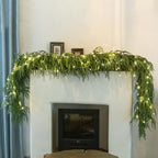 MISSPIN 6ft Christmas Garland with String Lights, Real Touch Norfolk Pine Garland, Green Artificial Greenery Garland for Table, Mantle, Wall, Indoor, Outdoor Christmas Decorations - Image 4