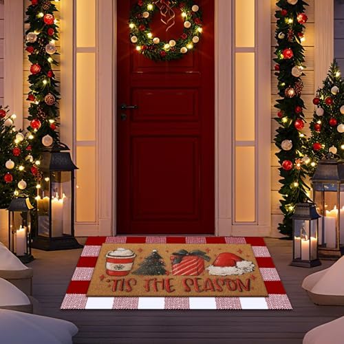 Tinideya 2 Pcs Christmas Layered Doormat Set for Front Doors - Image 5