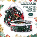 Shappy 14 Pieces Wreath Storage Bags 30 Inch Dual Zippers,Clear - Image 2