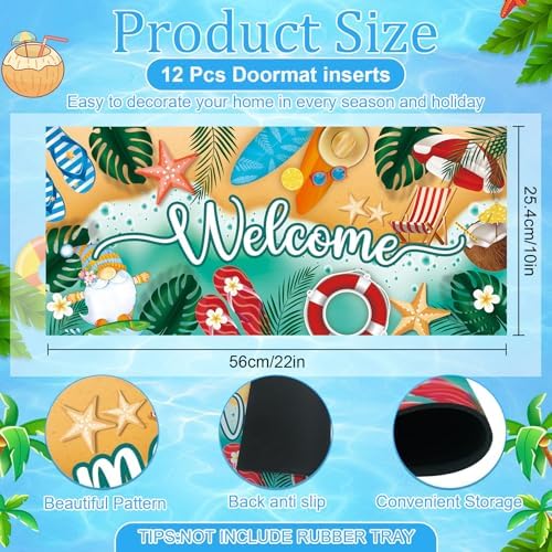 12Pcs Doormat Inserts Seasonal Entrance Doormats Interchangeable Welcome Doormats Welcome Mat Outdoor for Fall Christmas Front Door Outdoor Indoor 22in x 10in All Season and Holiday Vivid - Image 3