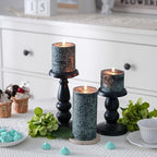 3x6 Inch Dark Green Pillar Candles Set of 3 - Hand-Poured Unscented Candles, Long Clean Burning, Dusty Sage Candle, Smokeless Dripless Candle for Dinner Table, Wedding, Home, Rustic Decor - Image 5
