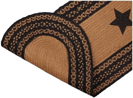VHC Brands Farmhouse Primitive Jute Black Thanksgiving Table Runner w/Stenciled Stars 13"x48" - Image 4
