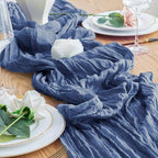 Cheesecloth Table Runner 10FT 12Pcs Blue Boho Gauze Sheer Runners - Image 5