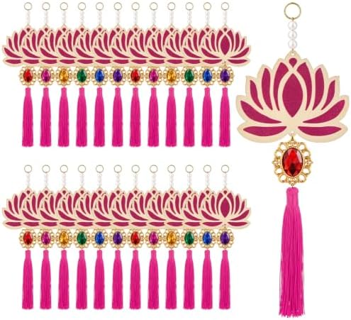 AceOrbit 24 Pcs Multicolor Lotus Diwali Hanging Decorations for Home by Unknown