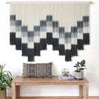 Macrame Wall Hanging Hand Dyed Yarn Wall Art Geometric Decor 57"W*35"L by FLBER