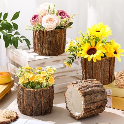 6 Pcs Wooden Vase for Centerpieces Wedding Flower, 4.7 Inch - Image 5