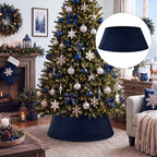 Skylety Navy Blue Velvet Christmas Tree Collar 24‘’ Tree Base Cover - Image 6