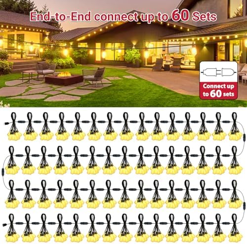 LAMPHOME 4-Pack 26Ft ST38 Outdoor String Lights, Warm Yellow Edison LED Patio Lights with 12+1 Shatterproof Bulbs, Waterproof for Bistro Christmas Party Garden Decor - Image 6