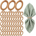 Ferrochef Boho Woven Rattan Napkin Rings, Natural, 50 Pcs by Ferrochef