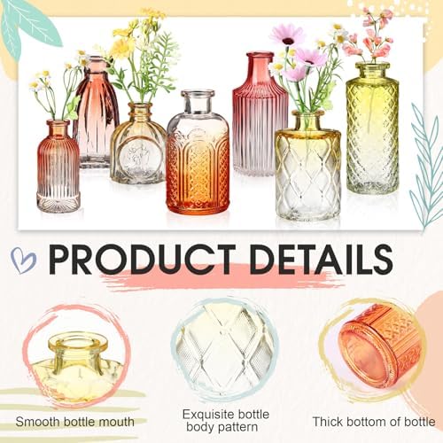Yaomiao 30 Pcs Glass Bud Vases Centerpieces, Orange Yellow Gradient Series - Image 5