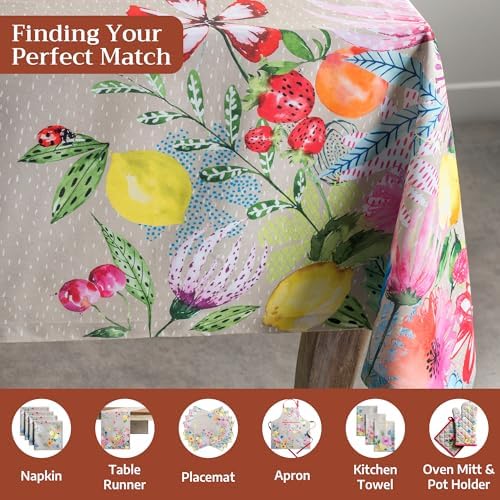 Maison d' Hermine Table Cloth Rectangle Table Reusable 100% Cotton 70"x108" - Image 4